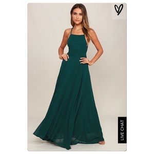 Lulu’s green scrappy back dress